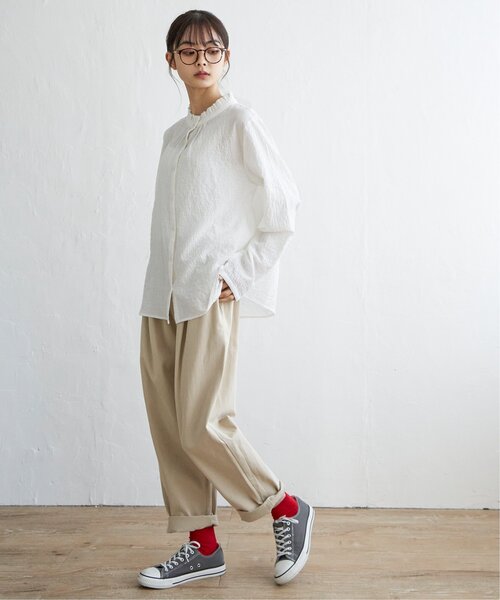 LBC（エルビーシー）の「オーガニックコットン襟フリルブラウス（シャツ/ブラウス・レディース・ホワイト/ブラック/イエロー・M/L）」の19枚目の写真