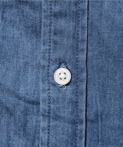 WEGO(ウィゴー)の「WEGO/レーヨンデニムロングシャツ(シャツ/ブラウス・メンズ・ライトインディゴブルー/ダークインディゴブルー・MEDIUM/LARGE)」の10枚目の写真