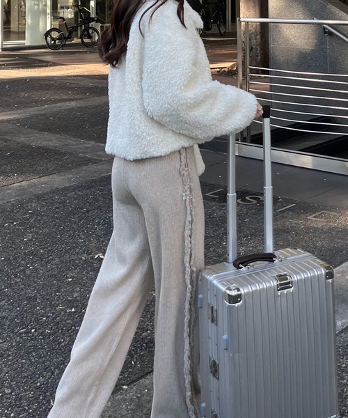 RiLi（リリ）の「フリンジラインリブニットパンツ【RL】（その他パンツ・レディース・アイボリー/ブラック/ベージュ・FREE）」の11枚目の写真