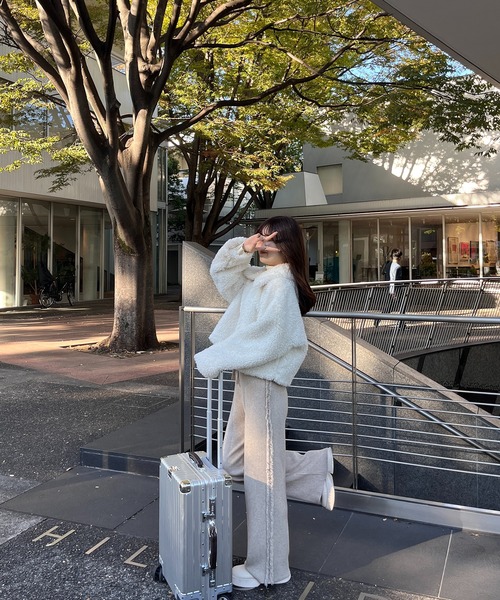 RiLi（リリ）の「フリンジラインリブニットパンツ【RL】（その他パンツ・レディース・アイボリー/ブラック/ベージュ・FREE）」の12枚目の写真