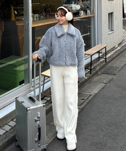 RiLi（リリ）の「フリンジラインリブニットパンツ【RL】（その他パンツ・レディース・アイボリー/ブラック/ベージュ・FREE）」の20枚目の写真