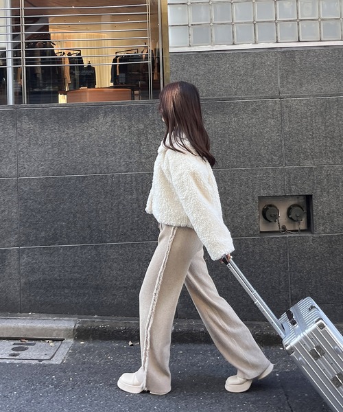 RiLi（リリ）の「フリンジラインリブニットパンツ【RL】（その他パンツ・レディース・アイボリー/ブラック/ベージュ・FREE）」の17枚目の写真