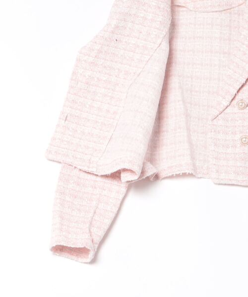 DIAVEL（ディアベル）の「ツイードジャケット（テーラードジャケット・レディース・ホワイト/ピンク/ブラック/ブルー・M）」の6枚目の写真