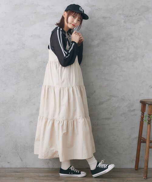 RETRO GIRL(レトロガール)の「ナイロンティアードOP(ワンピース・レディース・グリーン/ブラック/ナチュラル・FREE)」の5枚目の写真