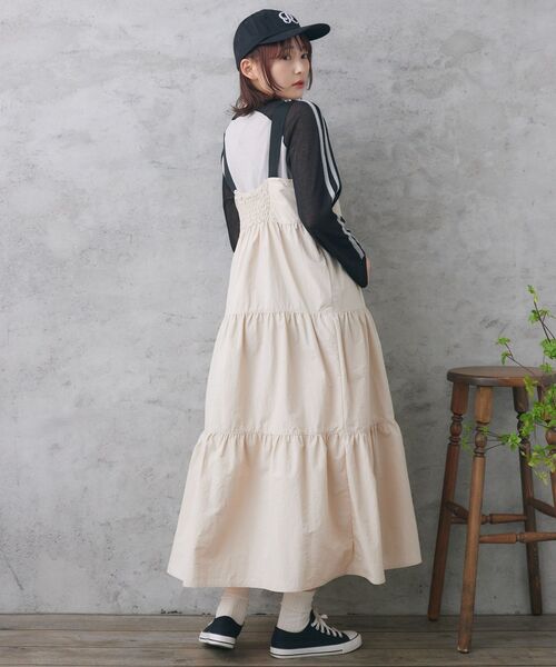 RETRO GIRL(レトロガール)の「ナイロンティアードOP(ワンピース・レディース・グリーン/ブラック/ナチュラル・FREE)」の7枚目の写真