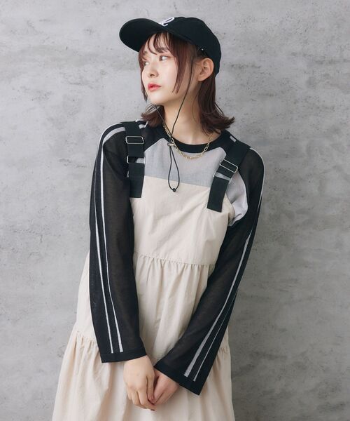 RETRO GIRL(レトロガール)の「ナイロンティアードOP(ワンピース・レディース・グリーン/ブラック/ナチュラル・FREE)」の8枚目の写真