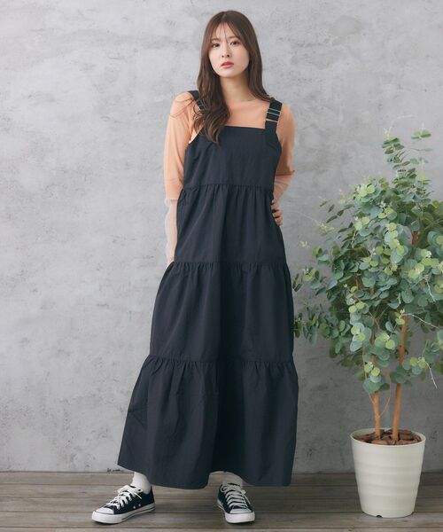 RETRO GIRL(レトロガール)の「ナイロンティアードOP(ワンピース・レディース・グリーン/ブラック/ナチュラル・FREE)」の12枚目の写真