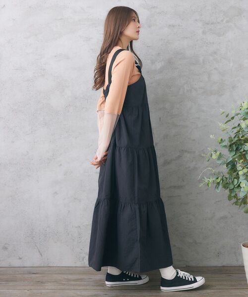 RETRO GIRL(レトロガール)の「ナイロンティアードOP(ワンピース・レディース・グリーン/ブラック/ナチュラル・FREE)」の13枚目の写真