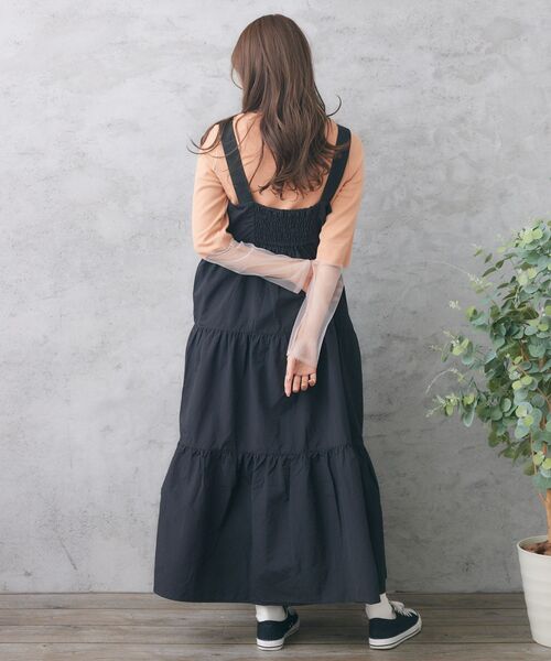 RETRO GIRL(レトロガール)の「ナイロンティアードOP(ワンピース・レディース・グリーン/ブラック/ナチュラル・FREE)」の15枚目の写真