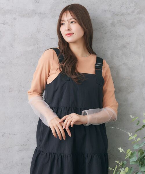 RETRO GIRL(レトロガール)の「ナイロンティアードOP(ワンピース・レディース・グリーン/ブラック/ナチュラル・FREE)」の16枚目の写真