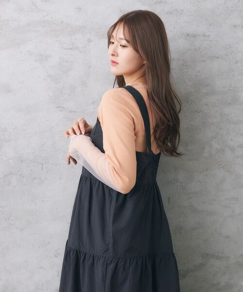 RETRO GIRL(レトロガール)の「ナイロンティアードOP(ワンピース・レディース・グリーン/ブラック/ナチュラル・FREE)」の18枚目の写真