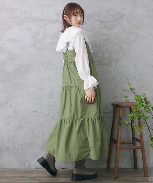 RETRO GIRL(レトロガール)の「ナイロンティアードOP(ワンピース・レディース・グリーン/ブラック/ナチュラル・FREE)」の21枚目の写真