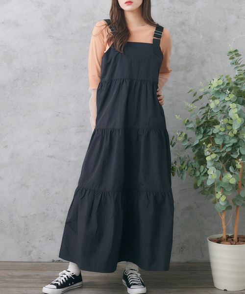 RETRO GIRL(レトロガール)の「ナイロンティアードOP(ワンピース・レディース・グリーン/ブラック/ナチュラル・FREE)」の2枚目の写真