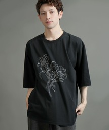 Starting Over（スターティングオーバー）の「Pigment hard wash T-shirt/ピグメント ハードウォッシュ 半袖 クルーネック Tシャツ/バックプリント ワンポイント 刺繍（Tシャツ/カットソー）」