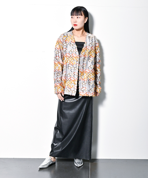 CITYSHOP（シティーショップ）の「FAUX LEATHER GATHER DRESS  