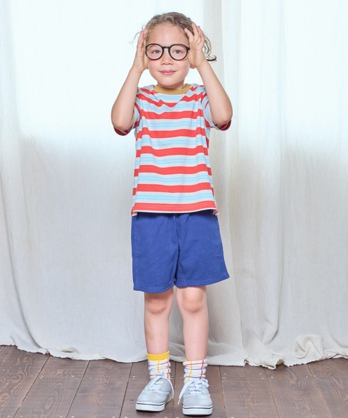 BIG FIELD（ビッグフィールド）の「製品染めショーツ（80～150cm）（その他パンツ・キッズ・オレンジ/ネイビー/イエロー/マスタード/パープル/チャコール/グリーン/カーキ/ブルー・80/90/95/100/110/120/130/140/150）」の5枚目の写真