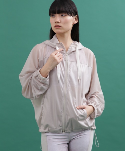 W/J] シアーブルゾン 布帛ドッキング