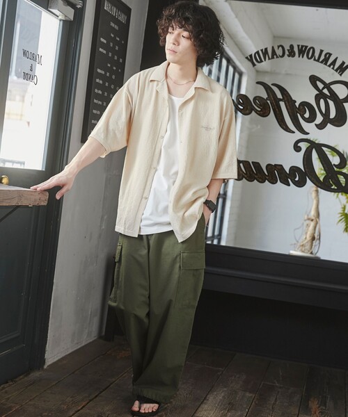 TOWNCRAFT（タウンクラフト）の「TOWNCRAFT（タウンクラフト）別注ループヤーンニットシャツ（WEB限定カラー）（シャツ/ブラウス・メンズ・ネイビー/ダークブラウン/オフホワイト/ブラック・M/L/XL）」の9枚目の写真