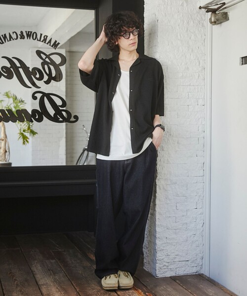 TOWNCRAFT（タウンクラフト）の「TOWNCRAFT（タウンクラフト）別注ループヤーンニットシャツ（WEB限定カラー）（シャツ/ブラウス・メンズ・ネイビー/ダークブラウン/オフホワイト/ブラック・M/L/XL）」の12枚目の写真