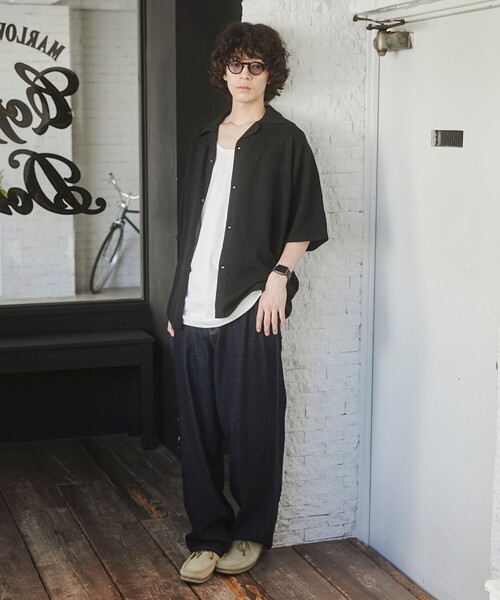 TOWNCRAFT（タウンクラフト）の「TOWNCRAFT（タウンクラフト）別注ループヤーンニットシャツ（WEB限定カラー）（シャツ/ブラウス・メンズ・ネイビー/ダークブラウン/オフホワイト/ブラック・M/L/XL）」の14枚目の写真