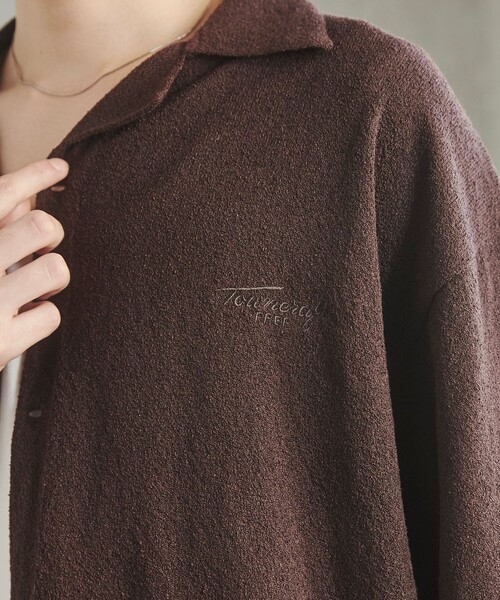 TOWNCRAFT（タウンクラフト）の「TOWNCRAFT（タウンクラフト）別注ループヤーンニットシャツ（WEB限定カラー）（シャツ/ブラウス・メンズ・ネイビー/ダークブラウン/オフホワイト/ブラック・M/L/XL）」の15枚目の写真