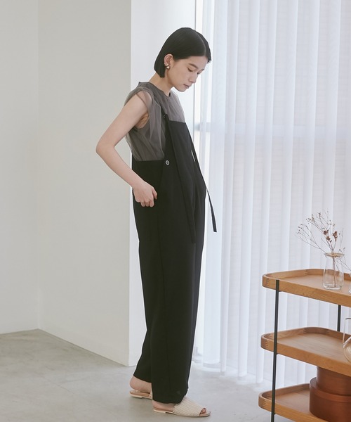 【セール】リネンブレンドサロペット（サロペット/オーバーオール）｜hunch（ハンチ）