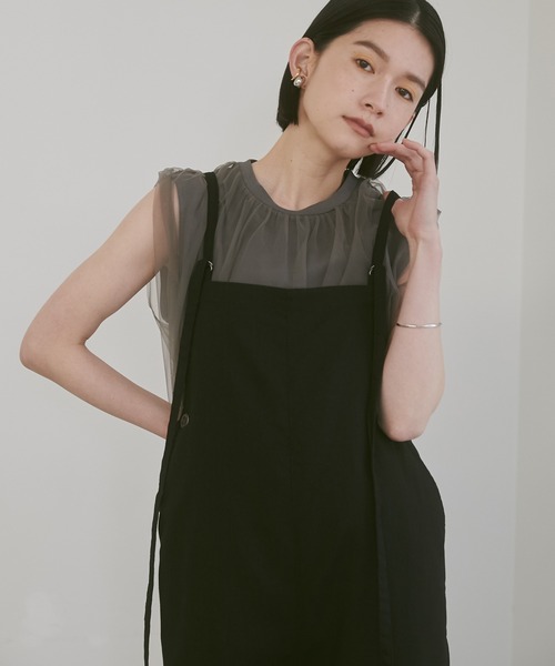 【セール】リネンブレンドサロペット（サロペット/オーバーオール）｜hunch（ハンチ）