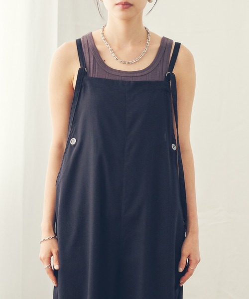 【セール】リネンブレンドサロペット（サロペット/オーバーオール）｜hunch（ハンチ）