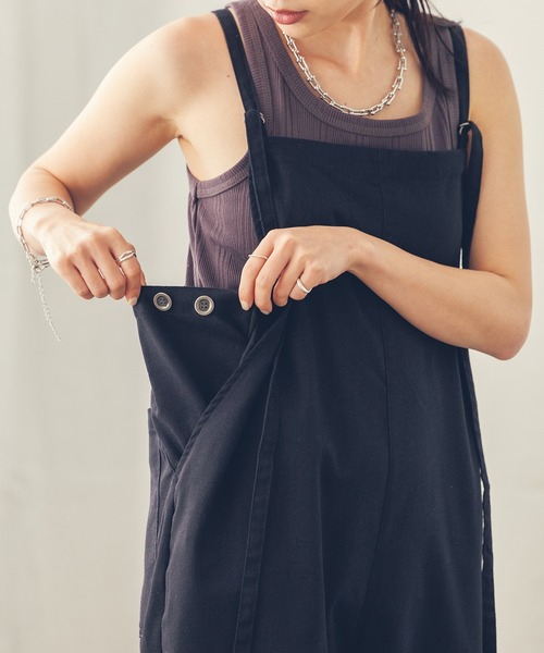 【セール】リネンブレンドサロペット（サロペット/オーバーオール）｜hunch（ハンチ）