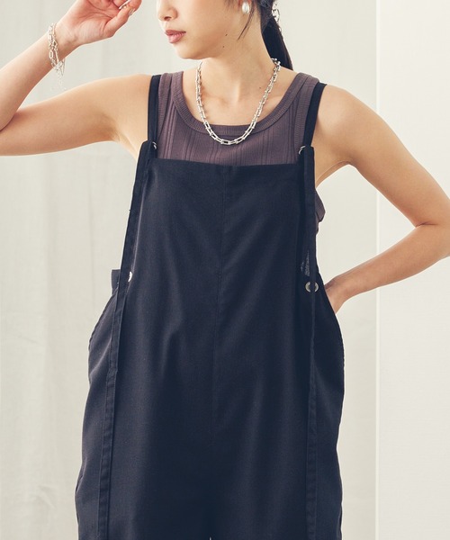 【セール】リネンブレンドサロペット（サロペット/オーバーオール）｜hunch（ハンチ）