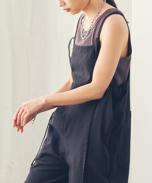 【セール】リネンブレンドサロペット（サロペット/オーバーオール）｜hunch（ハンチ）
