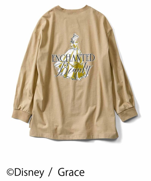 IEDIT(イディット)の「IEDIT 「Disneyプリンセス」 コットンカットソーロングTシャツ(Tシャツ/カットソー・レディース・チャコール/ベージュ/ネイビー・MEDIUM/LARGE/X-LARGE/XX-LARGE/XXX-LARGE/SMALL)」の1枚目の写真