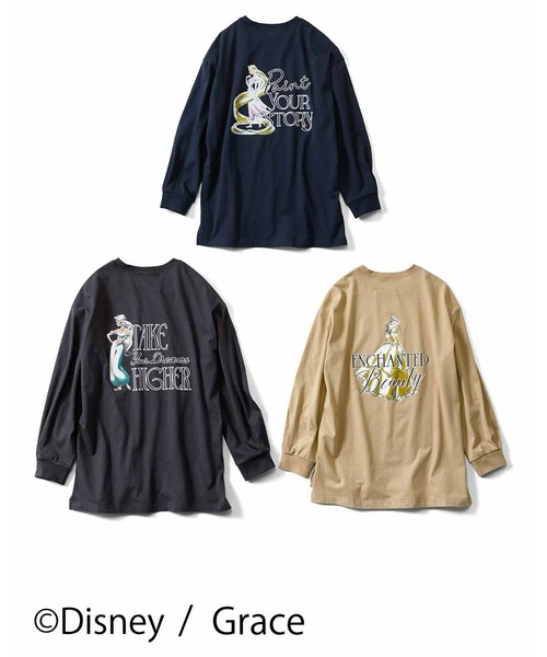 IEDIT(イディット)の「IEDIT 「Disneyプリンセス」 コットンカットソーロングTシャツ(Tシャツ/カットソー・レディース・チャコール/ベージュ/ネイビー・MEDIUM/LARGE/X-LARGE/XX-LARGE/XXX-LARGE/SMALL)」の8枚目の写真