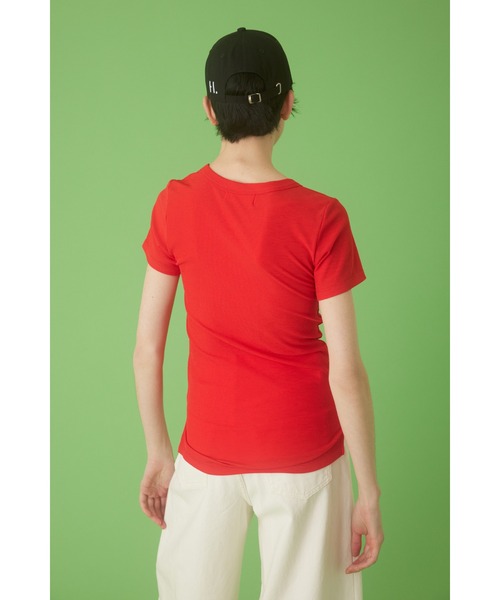 HeRIN.CYE（ヘリンドットサイ）の「Crew neck tee  クルーネックティー（Tシャツ/カットソー・レディース・パープル/ブラック/ホワイト/レッド・FREE）」の14枚目の写真