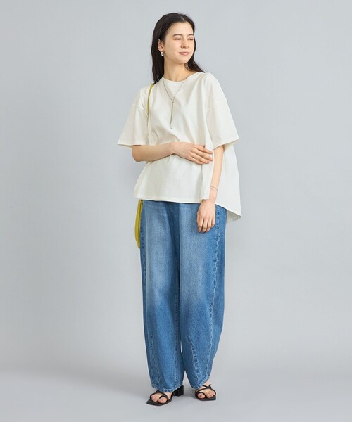 coen(コーエン)の「フハクドッキングピグメントハーフスリーブTシャツ(Tシャツ/カットソー・レディース・ネイビー/ダークグレー/オリーブ/オフホワイト・L/M)」の12枚目の写真