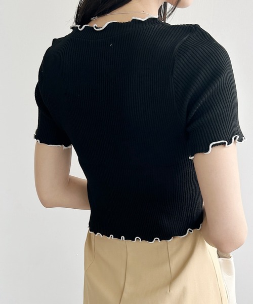 United store(ユナイテッドストア)の「メローフリルクロップドトップ(Tシャツ/カットソー・レディース・ホワイト/ブラック/ブルー・FREE)」の12枚目の写真