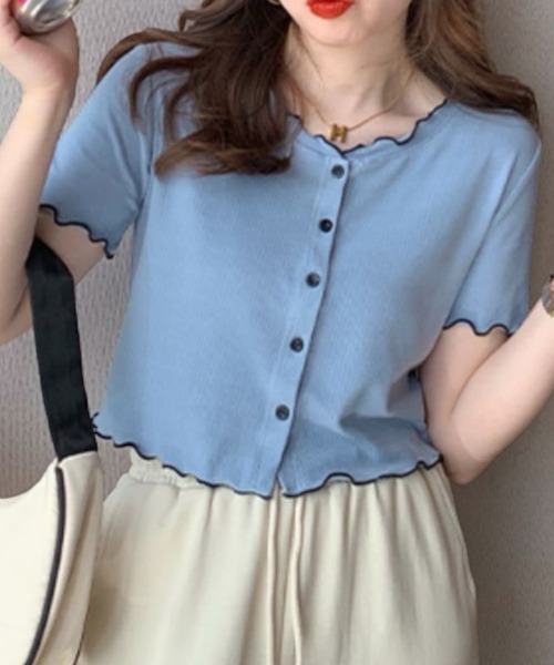 United store(ユナイテッドストア)の「メローフリルクロップドトップ(Tシャツ/カットソー・レディース・ホワイト/ブラック/ブルー・FREE)」の20枚目の写真
