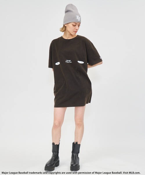 BACK TO THE FIELD（バック トゥー ザ フィールド）の「【MLB】オーバルロゴビックTシャツ（Tシャツ/カットソー・レディース・ホワイト/ブラック・FREE）」の6枚目の写真