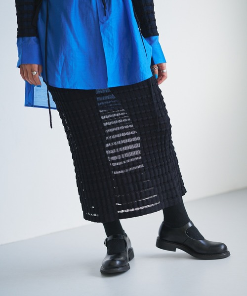 Sheer boarder skirt（スカート）｜oll（オール）のファッション通販  