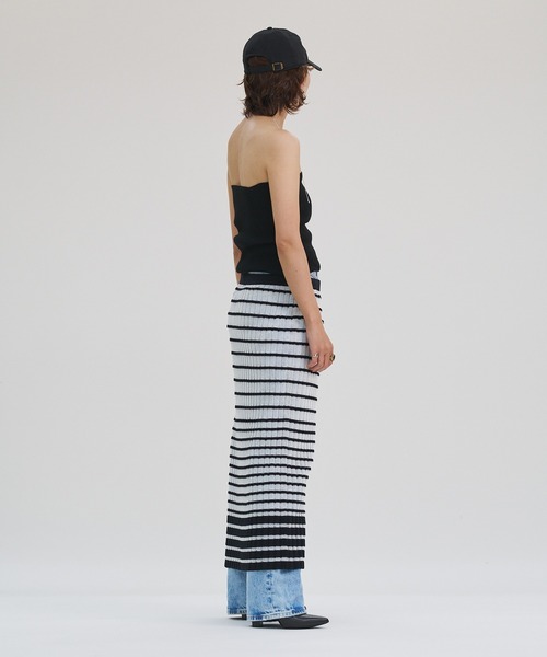 oll(オール)の「Sheer boarder skirt(スカート・レディース・ホワイト/ブラック/ホワイト×ブラック・FREE)」の21枚目の写真