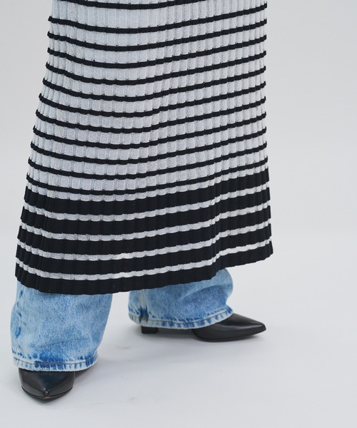 oll(オール)の「Sheer boarder skirt(スカート・レディース・ホワイト/ブラック/ホワイト×ブラック・FREE)」の19枚目の写真