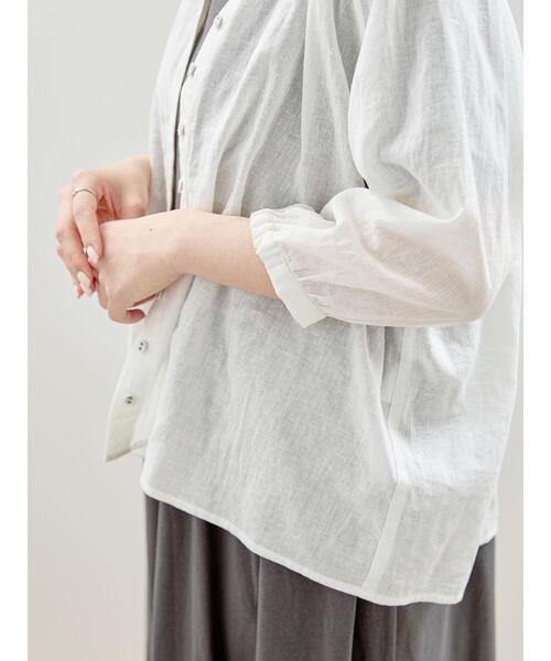 Samansa Mos2（サマンサ モスモス）の「【抗菌防臭】初夏のふんわりギャザーシャツ（シャツ/ブラウス・レディース・オフホワイト/ピンク/ブルー/ブラック・F）」の18枚目の写真