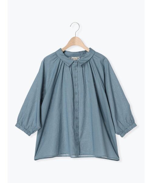 Samansa Mos2（サマンサ モスモス）の「【抗菌防臭】初夏のふんわりギャザーシャツ（シャツ/ブラウス・レディース・オフホワイト/ピンク/ブルー/ブラック・F）」の11枚目の写真