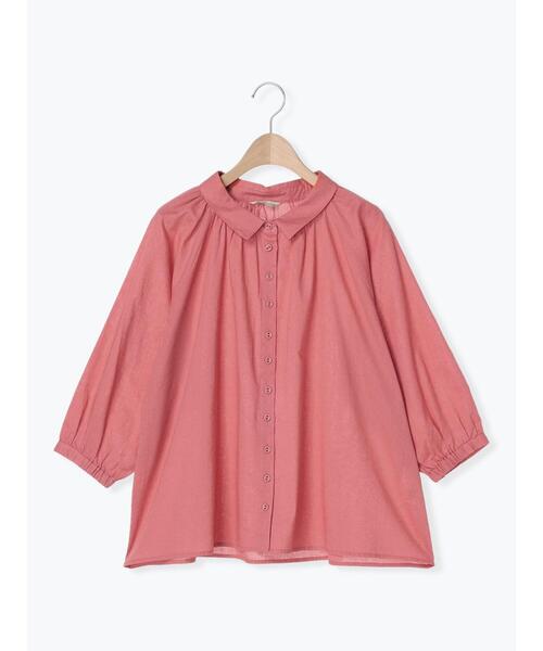 Samansa Mos2（サマンサ モスモス）の「【抗菌防臭】初夏のふんわりギャザーシャツ（シャツ/ブラウス・レディース・オフホワイト/ピンク/ブルー/ブラック・F）」の5枚目の写真