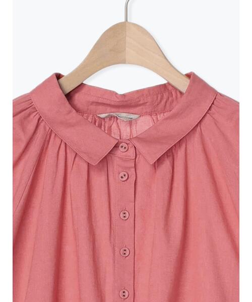 Samansa Mos2（サマンサ モスモス）の「【抗菌防臭】初夏のふんわりギャザーシャツ（シャツ/ブラウス・レディース・オフホワイト/ピンク/ブルー/ブラック・F）」の7枚目の写真