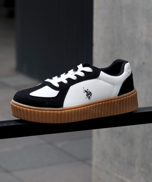 U.S. POLO ASSN.（ユーエスポロアッスン）の「【U.S. POLO ASSN./ユーエスポロアッスン】厚底ボリュームソール ワンポイント ローカット コンビネーションスニーカー（スニーカー・レディース・ホワイト/ブラック/ホワイト系その他/ホワイト系その他2/キャメル/ホワイト系その他3・22.5cm/23.0cm/23.5cm/24.0cm/24.5cm/25.0cm/25.5cm/26.0cm/26.5cm/27.0cm/28.0cm/27.5cm）」の18枚目の写真