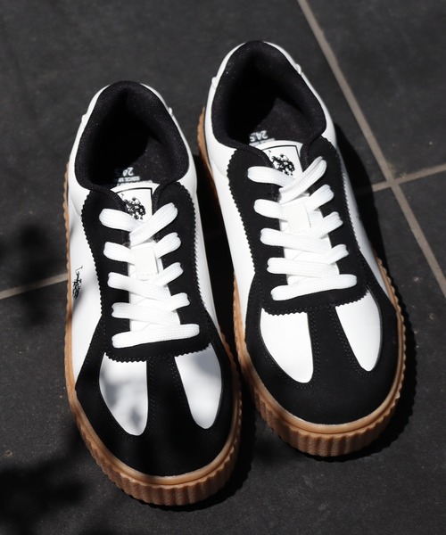 U.S. POLO ASSN.（ユーエスポロアッスン）の「【U.S. POLO ASSN./ユーエスポロアッスン】厚底ボリュームソール ワンポイント ローカット コンビネーションスニーカー（スニーカー・レディース・ホワイト/ブラック/ホワイト系その他/ホワイト系その他2/キャメル/ホワイト系その他3・22.5cm/23.0cm/23.5cm/24.0cm/24.5cm/25.0cm/25.5cm/26.0cm/26.5cm/27.0cm/28.0cm/27.5cm）」の17枚目の写真