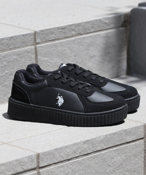 U.S. POLO ASSN.（ユーエスポロアッスン）の「【U.S. POLO ASSN./ユーエスポロアッスン】厚底ボリュームソール ワンポイント ローカット コンビネーションスニーカー（スニーカー・レディース・ホワイト/ブラック/ホワイト系その他/ホワイト系その他2/キャメル/ホワイト系その他3・22.5cm/23.0cm/23.5cm/24.0cm/24.5cm/25.0cm/25.5cm/26.0cm/26.5cm/27.0cm/28.0cm/27.5cm）」の16枚目の写真