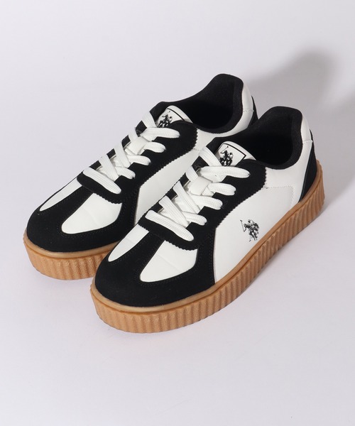 U.S. POLO ASSN.（ユーエスポロアッスン）の「【U.S. POLO ASSN./ユーエスポロアッスン】厚底ボリュームソール ワンポイント ローカット コンビネーションスニーカー（スニーカー・レディース・ホワイト/ブラック/ホワイト系その他/ホワイト系その他2/キャメル/ホワイト系その他3・22.5cm/23.0cm/23.5cm/24.0cm/24.5cm/25.0cm/25.5cm/26.0cm/26.5cm/27.0cm/28.0cm/27.5cm）」の14枚目の写真