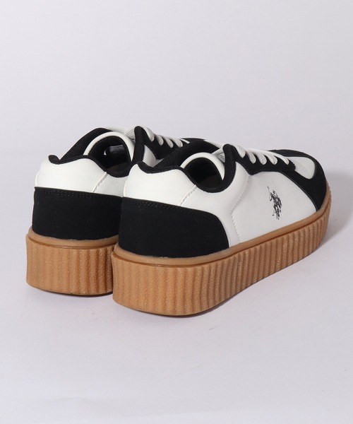 U.S. POLO ASSN.（ユーエスポロアッスン）の「【U.S. POLO ASSN./ユーエスポロアッスン】厚底ボリュームソール ワンポイント ローカット コンビネーションスニーカー（スニーカー・レディース・ホワイト/ブラック/ホワイト系その他/ホワイト系その他2/キャメル/ホワイト系その他3・22.5cm/23.0cm/23.5cm/24.0cm/24.5cm/25.0cm/25.5cm/26.0cm/26.5cm/27.0cm/28.0cm/27.5cm）」の12枚目の写真